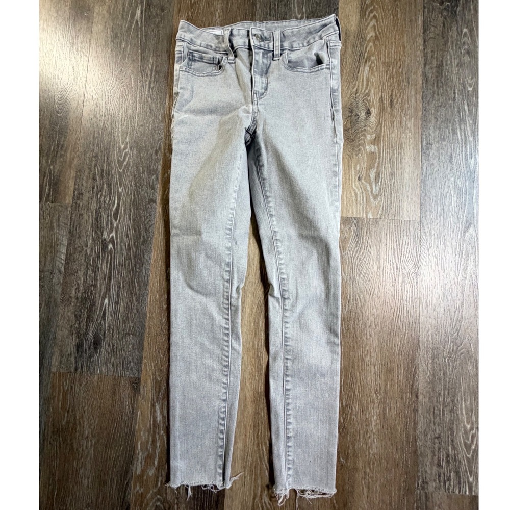 Gap Universal Jegging Women 27 4L Grey Mid Rise Raw Hem Stretch Denim Jeans